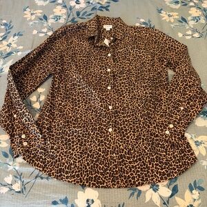 J. Crew Animal Print Collared Shirt